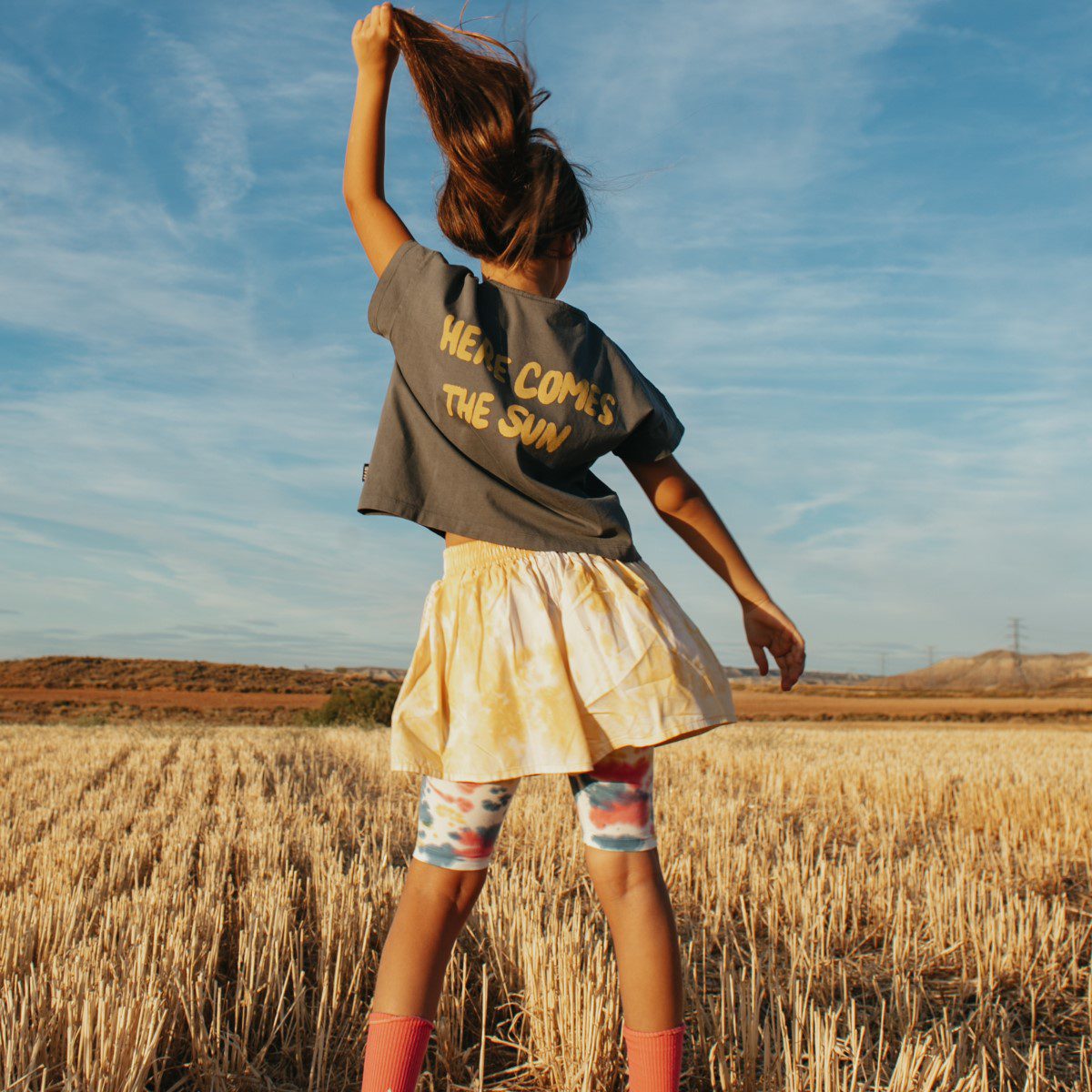 Tie Dye Wide Leg Shorts | Sunset Gold