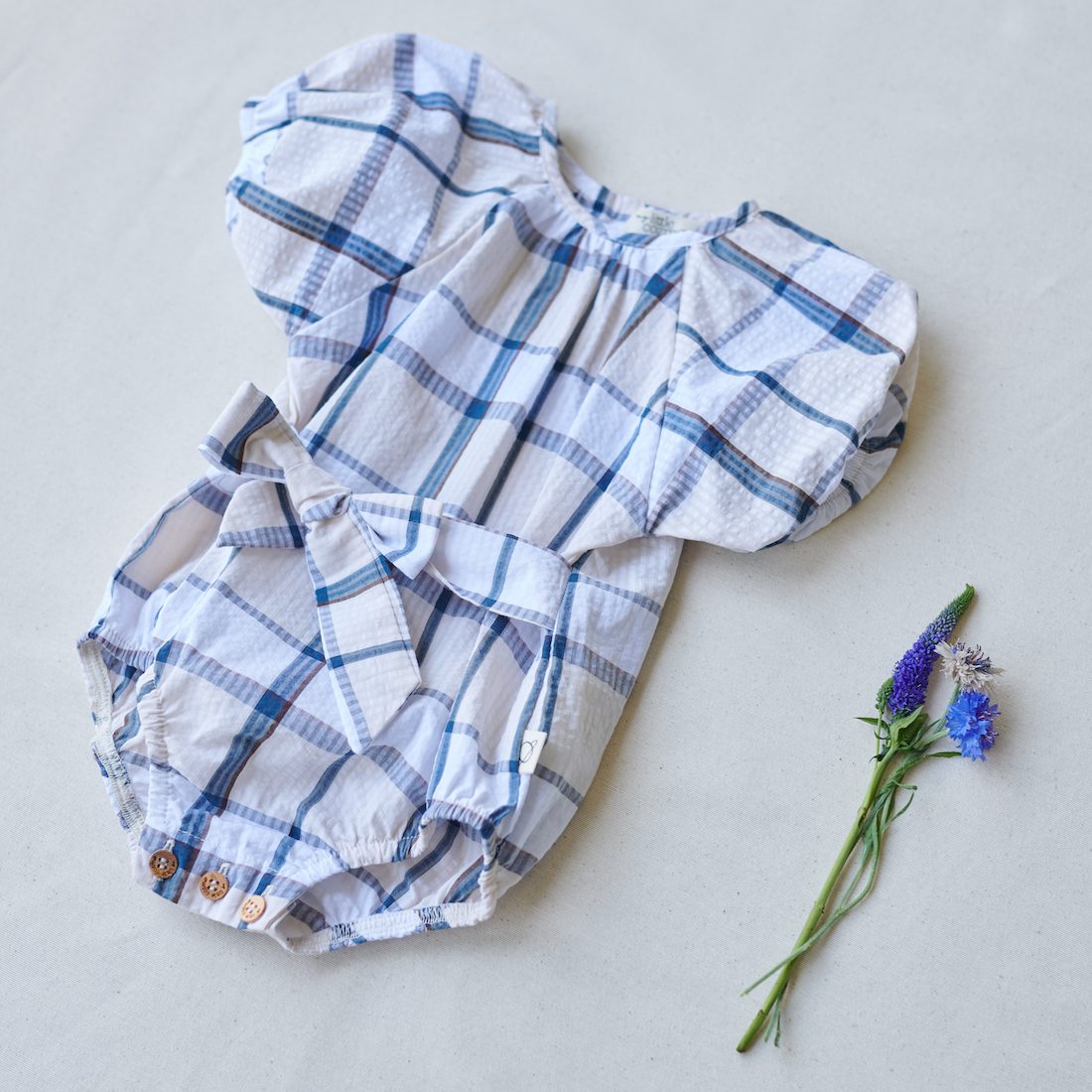 Clara Plaid Seersucker Romper