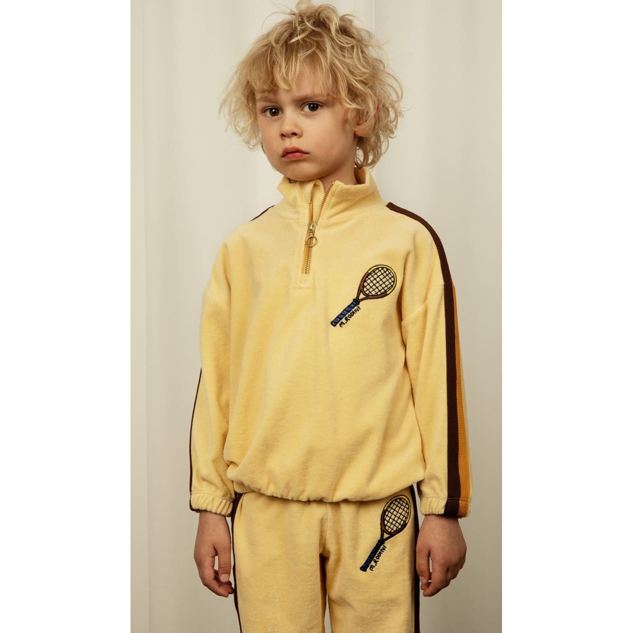 Tennis Embroidered Half Zip Sweatshirt