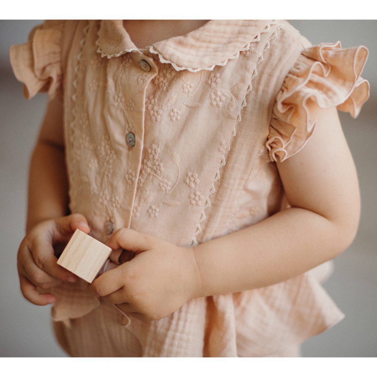 Organic Romper Suit with Collar | Pink