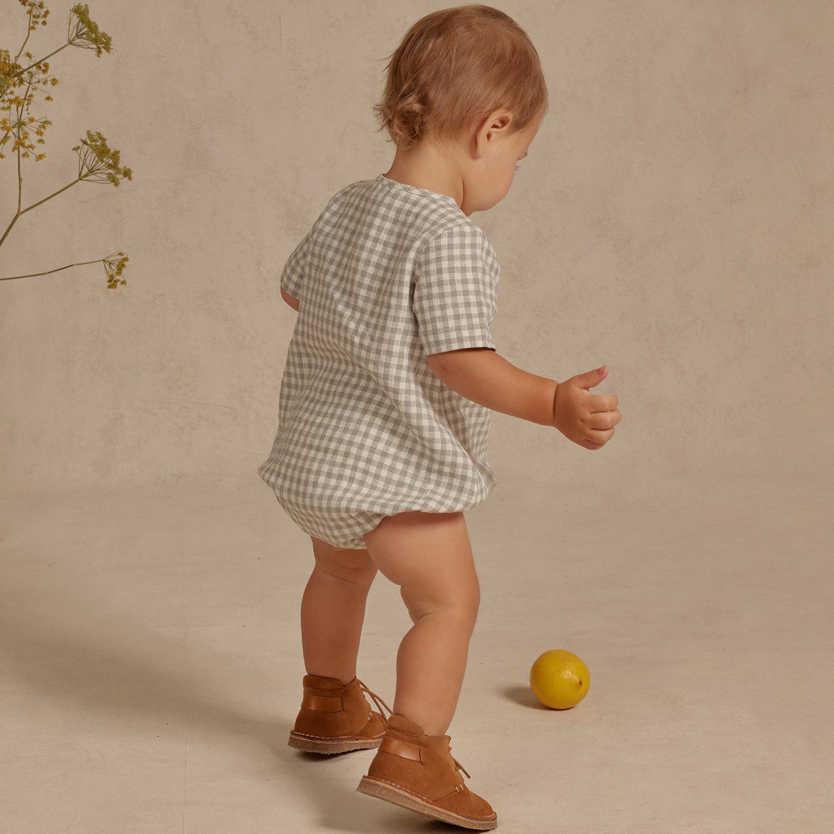 Beau Romper | Dusty Blue Gingham