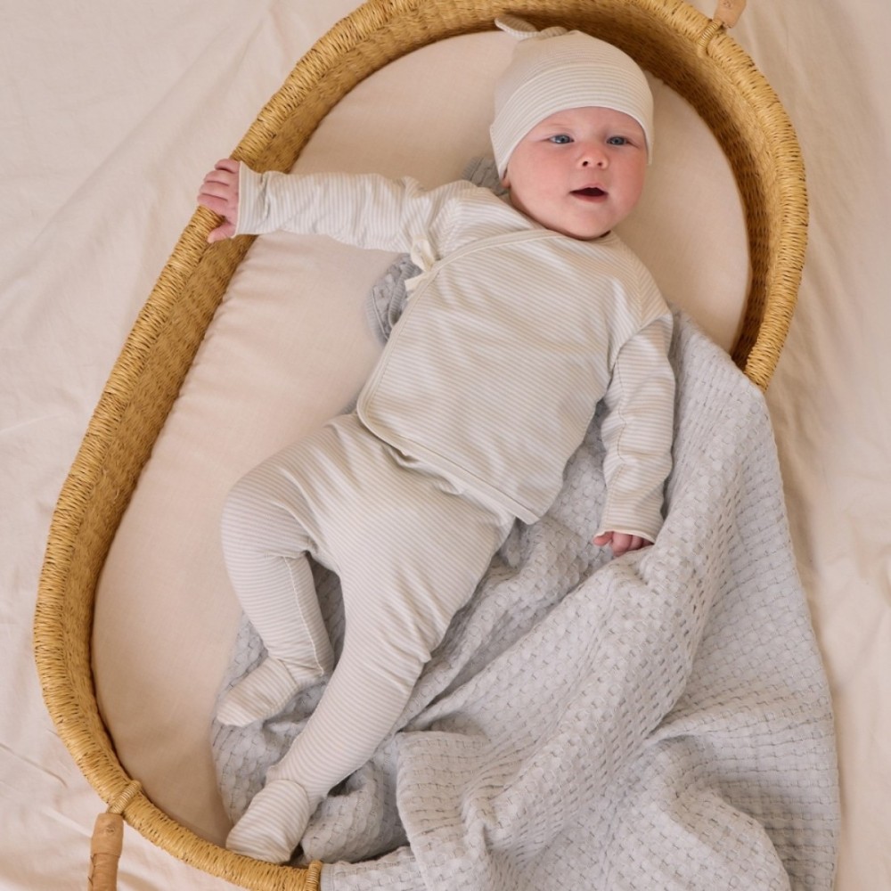 3 Pieces Baby Set | Sky Micro Stripe