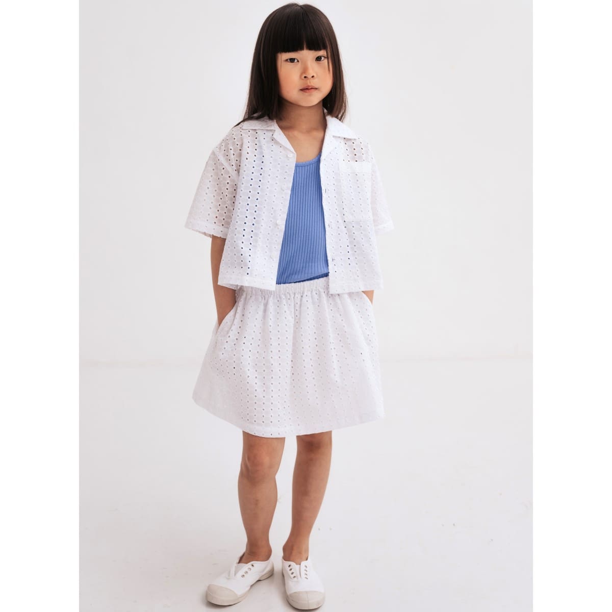 Cropped Shirt | Graphic Embroidery Anglaise