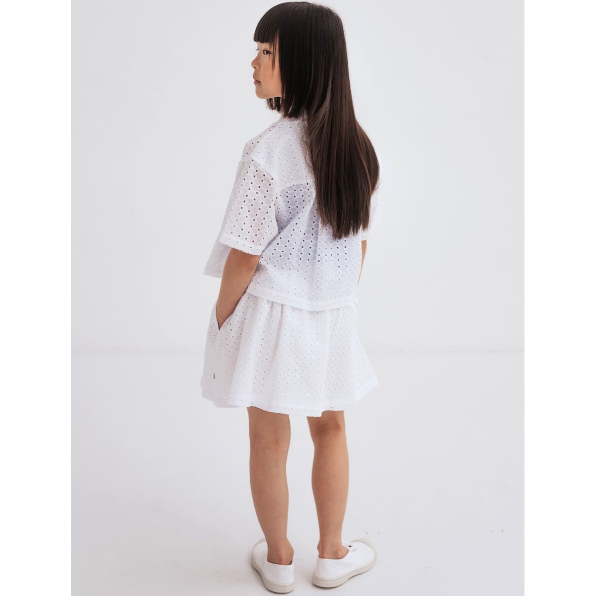 Cropped Shirt | Graphic Embroidery Anglaise