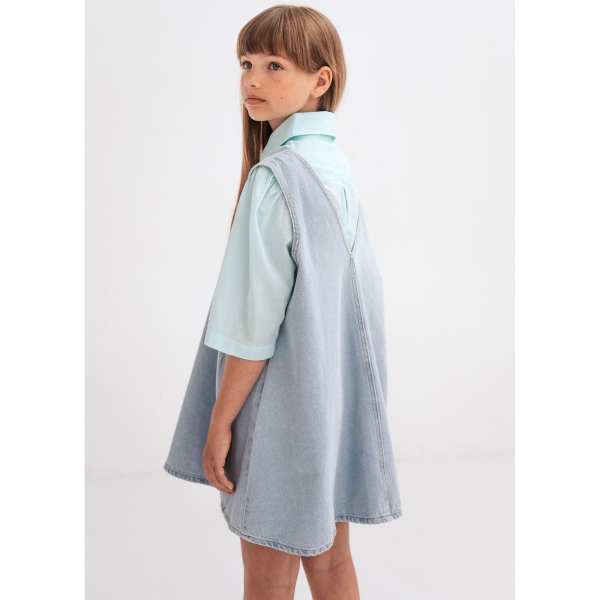 Pinafore Dress | Bleached Light Blue