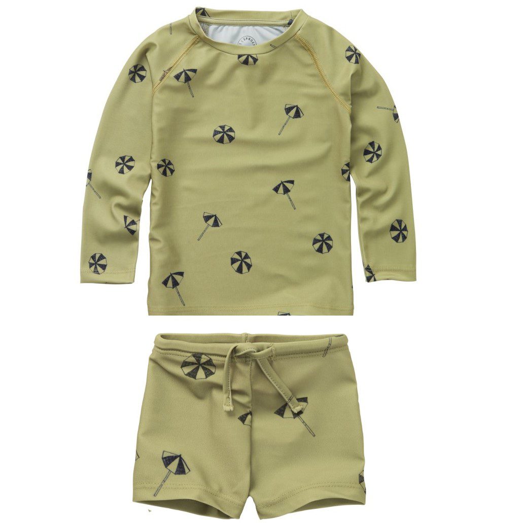 Swim Umbrella Print T-Shirt & Umbrella Swim Pants | Set