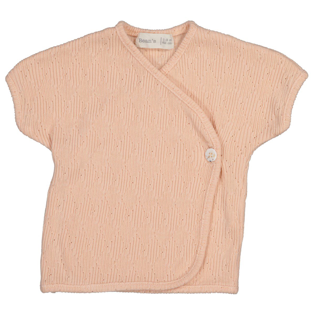 Pointelle Wrap Over T-Shirt & Fleece Button Shorts | Old Pink