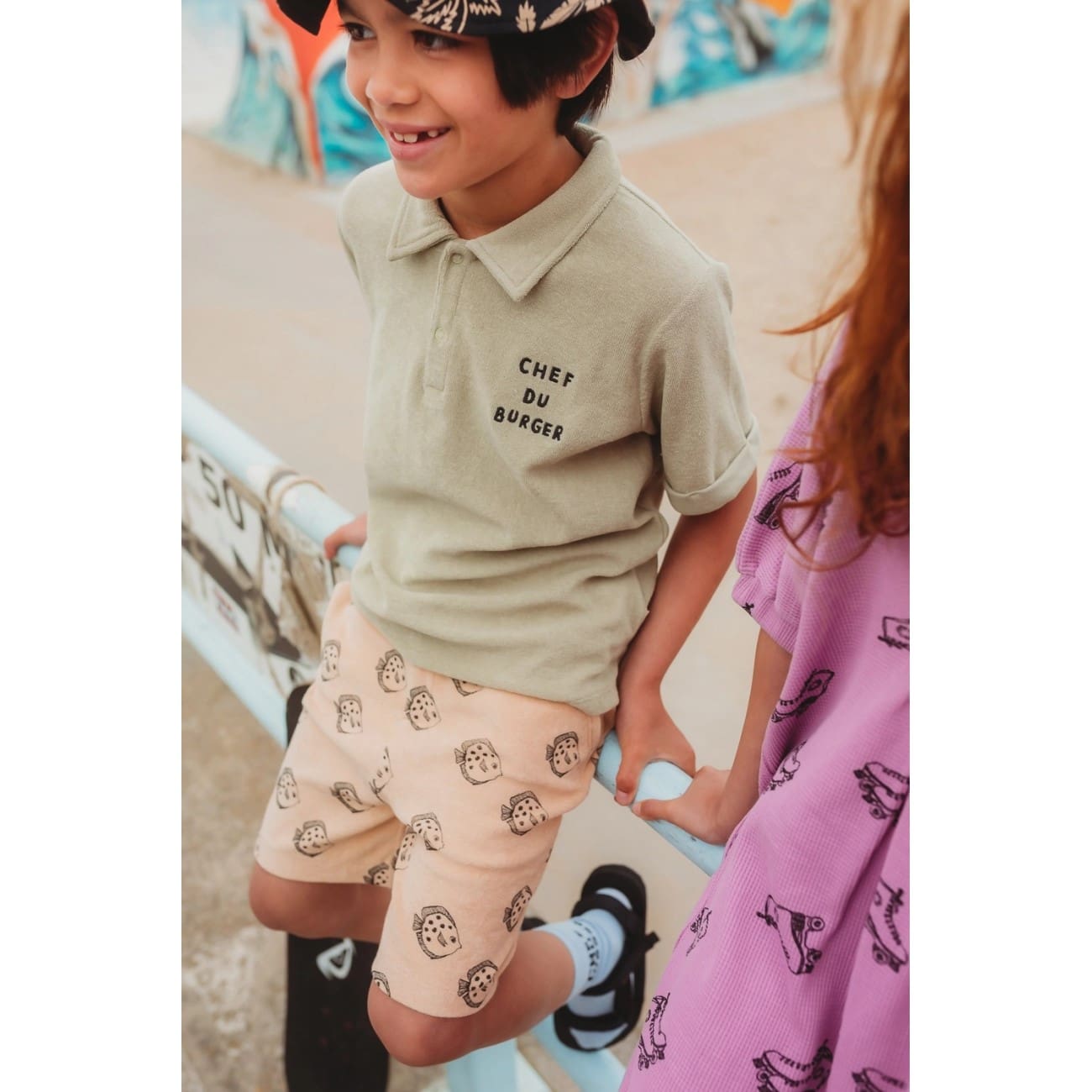 Chino Short Fish Print