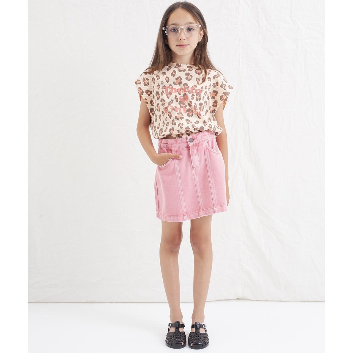 Ribbed Animal Print Tocoto Love Tshirt