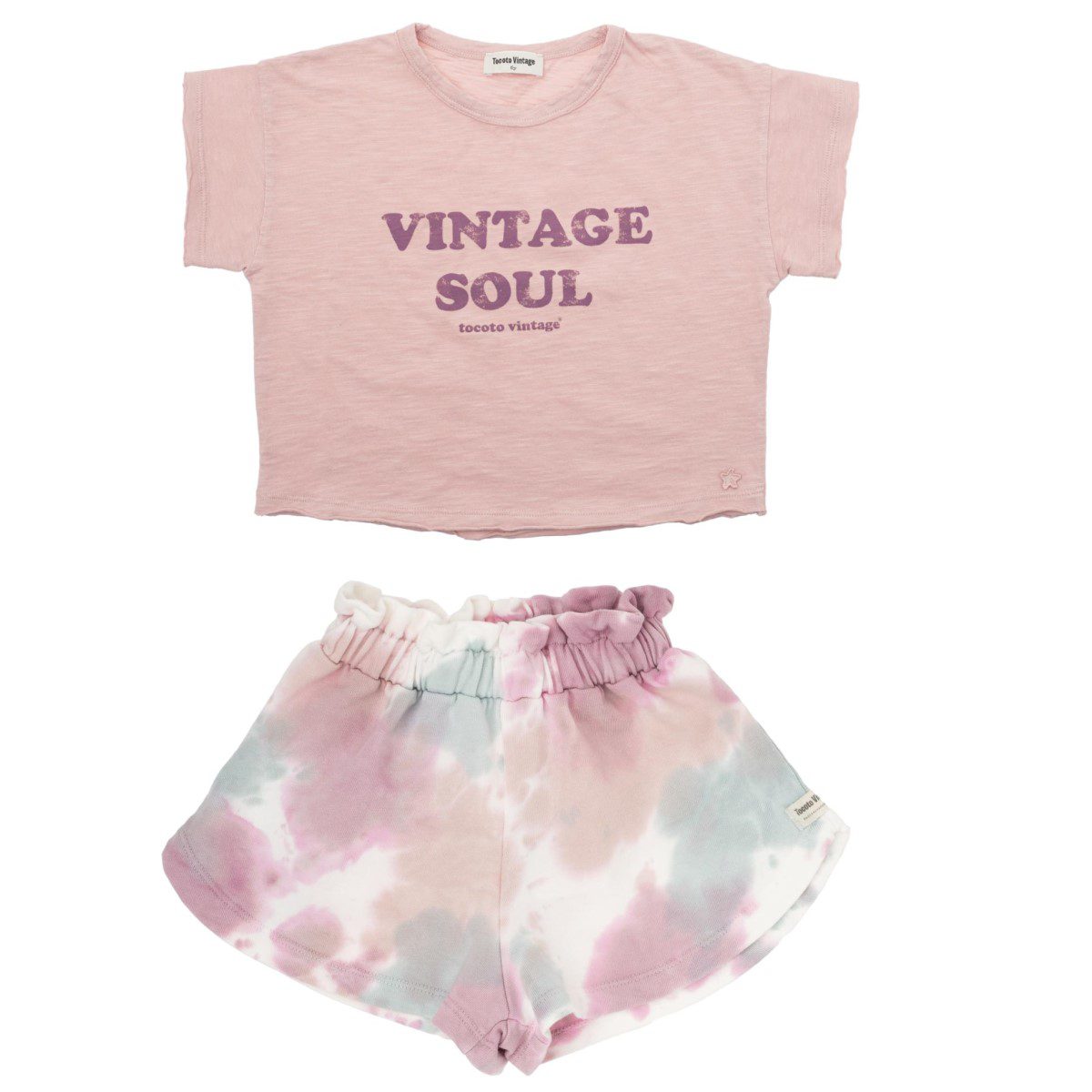 Vintage Soul T-Shirt & Tie Dye Fleece Short | Pink