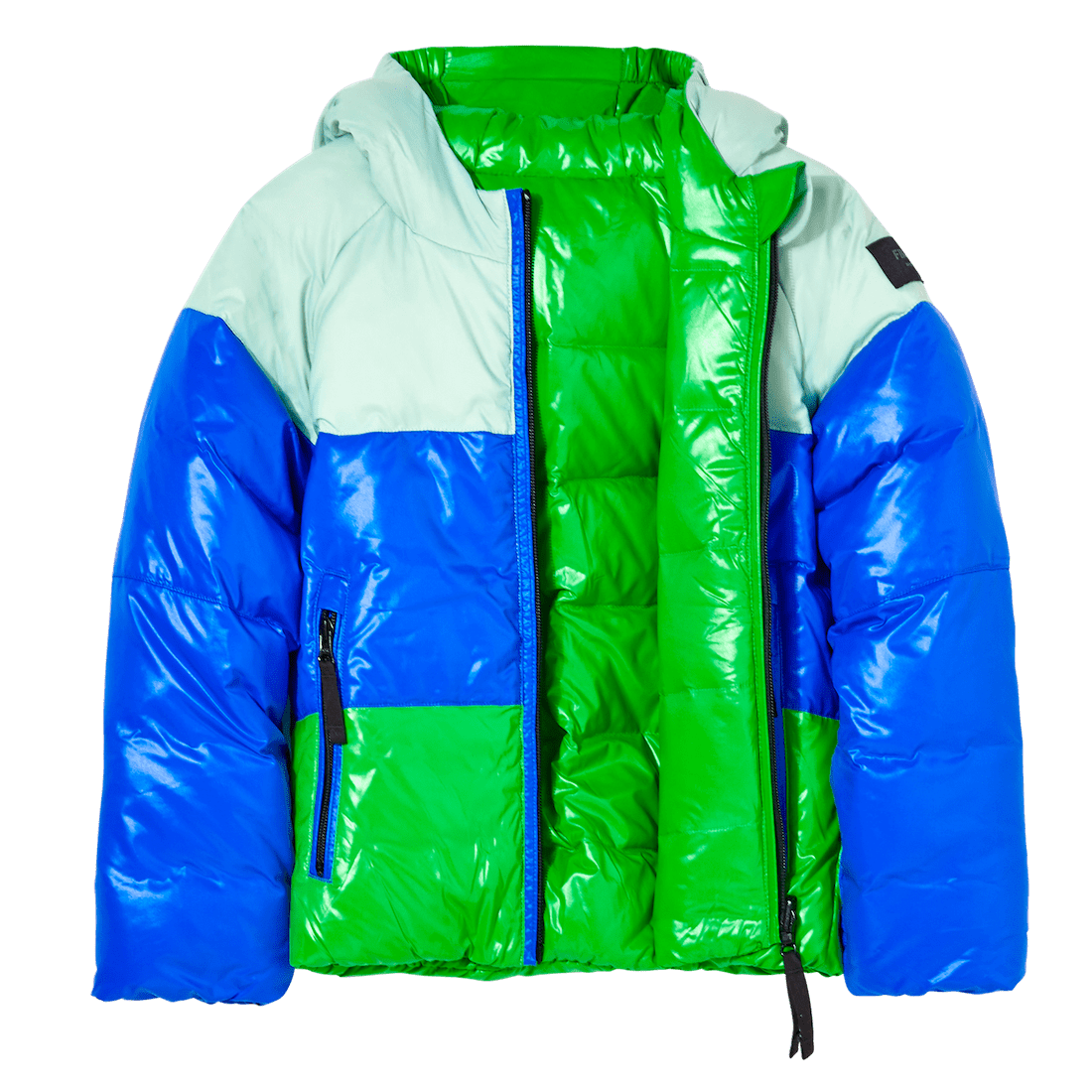 Snowscout REVERSIBLE Happy Green Colorblock Down Jacket