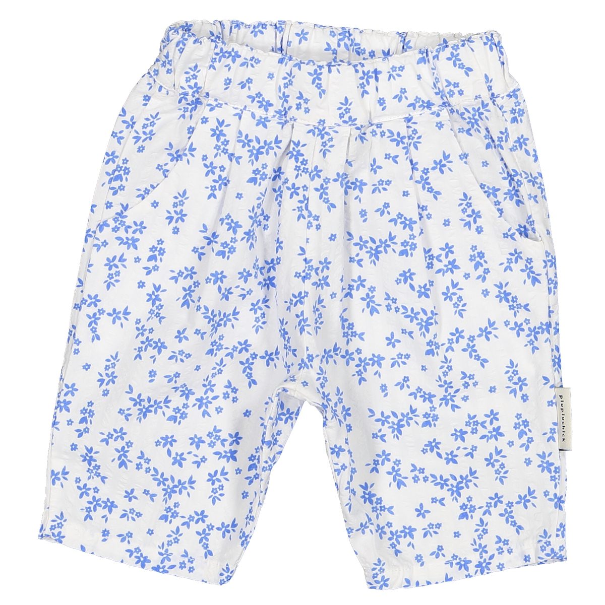 Trousers | White W/ Blue Little Flowers