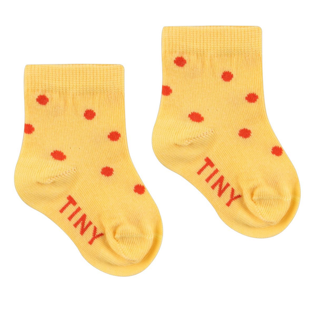 Dots Quarter Socks | Canary / Summer Red Dots