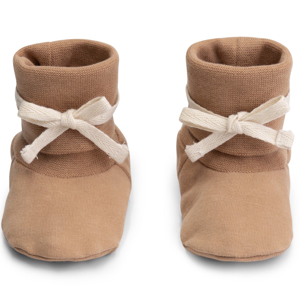 Baby Ribbed Booties | Biscuit