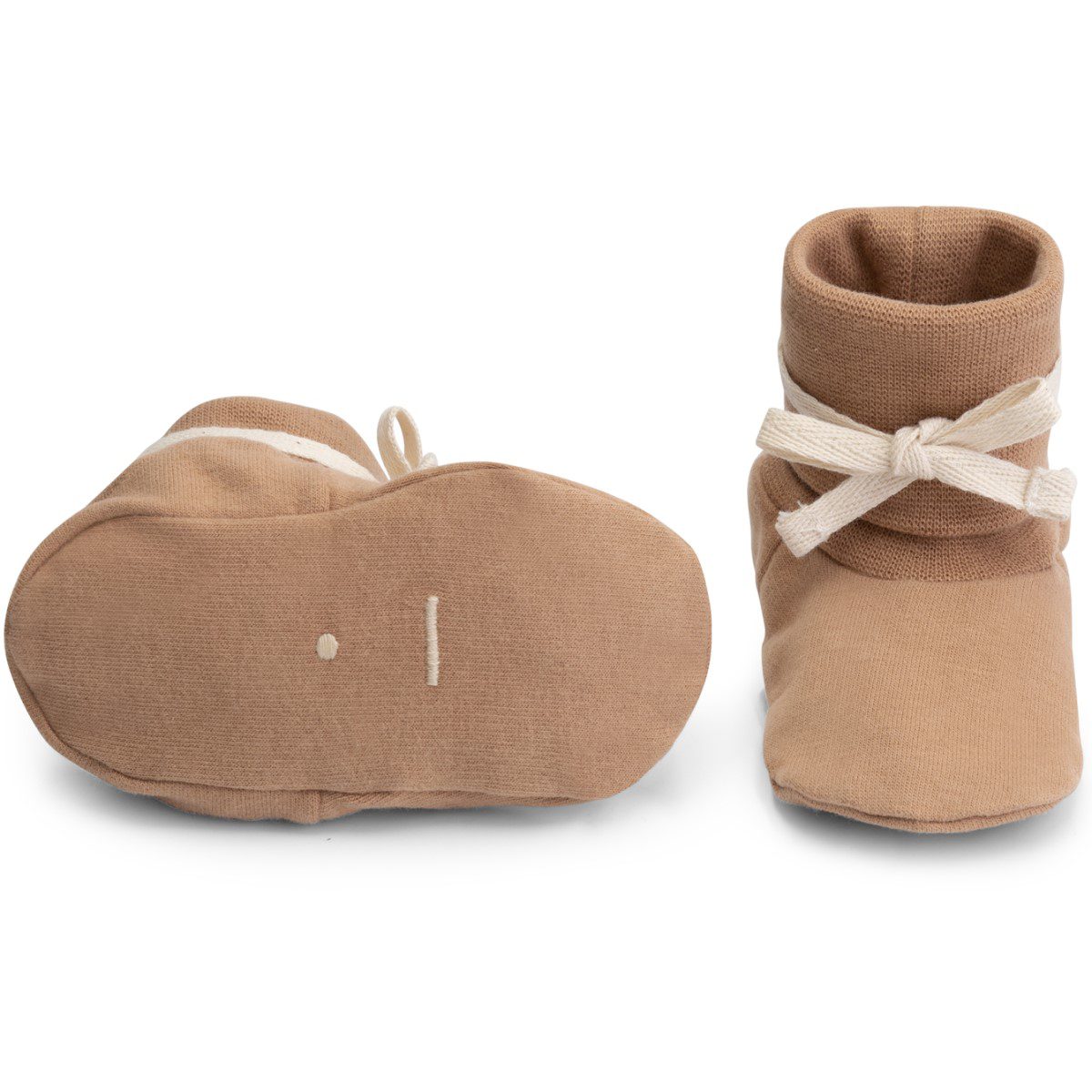 Baby Ribbed Booties | Biscuit