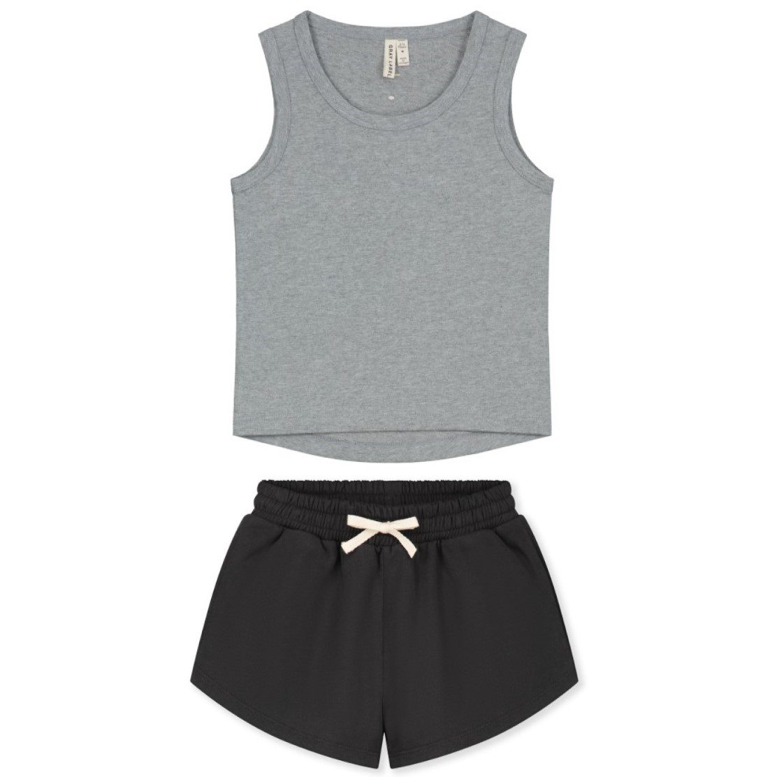 Grey Melange Tank Top & Nearly Black Sweat Shorts | Set