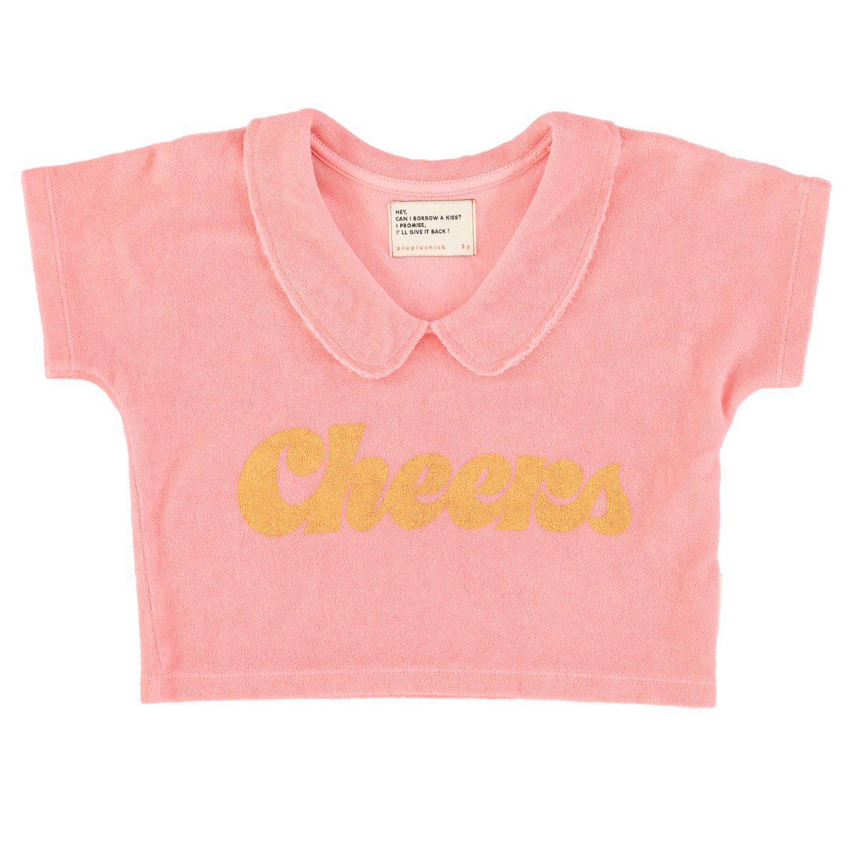 T-Shirt with Collar | Pink with Yellow 