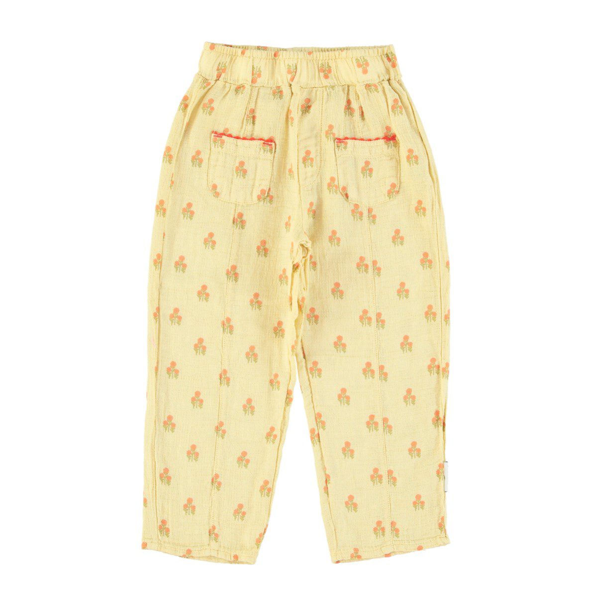 Girl Trousers | Light Yellow W/ Flowers