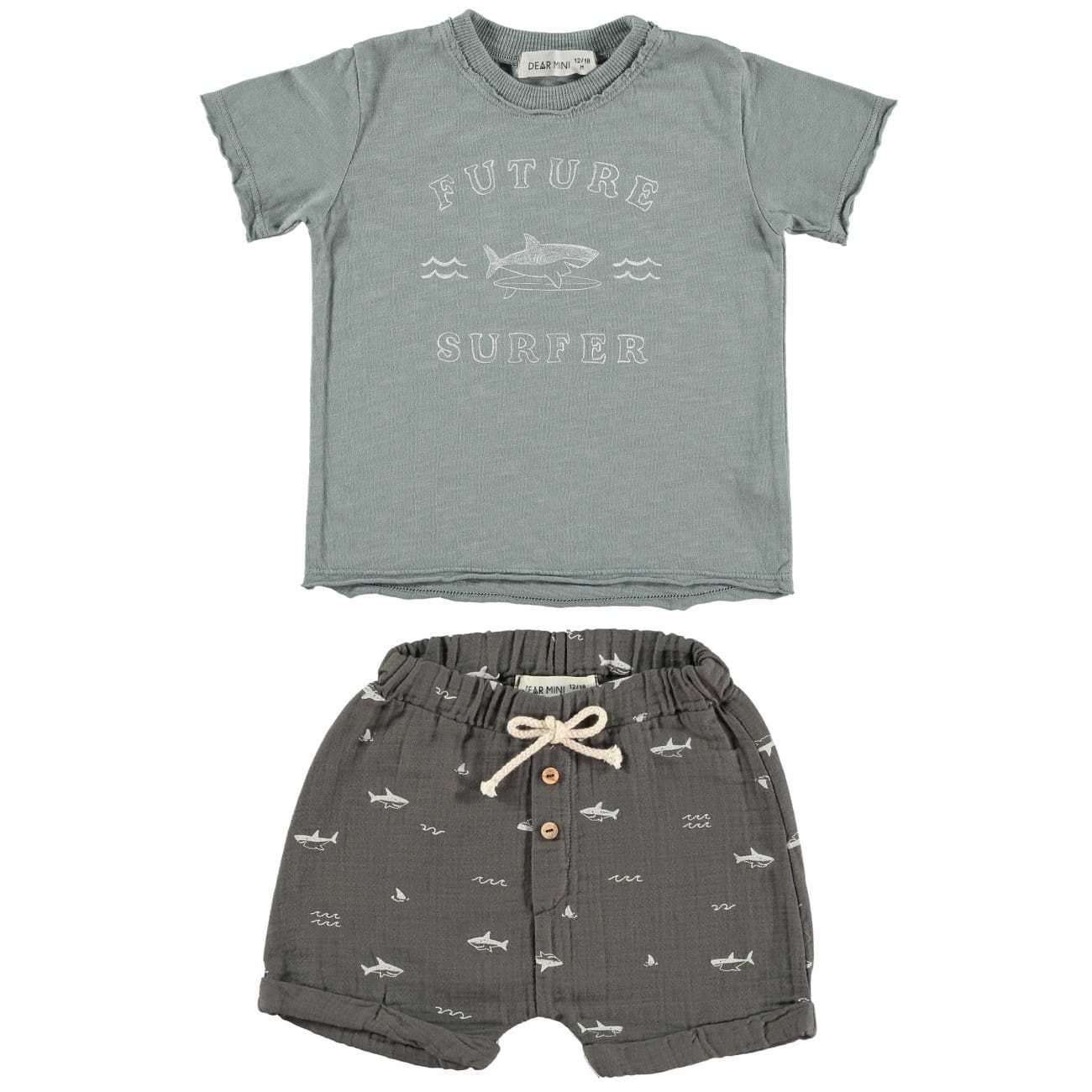 Surfer Shark Tshirt & Sharks Shorts | Blue Gray/Anthracite