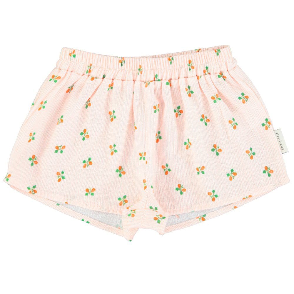 Shorts W/ Frills | Light Pink Stripes W/ Little Flowers