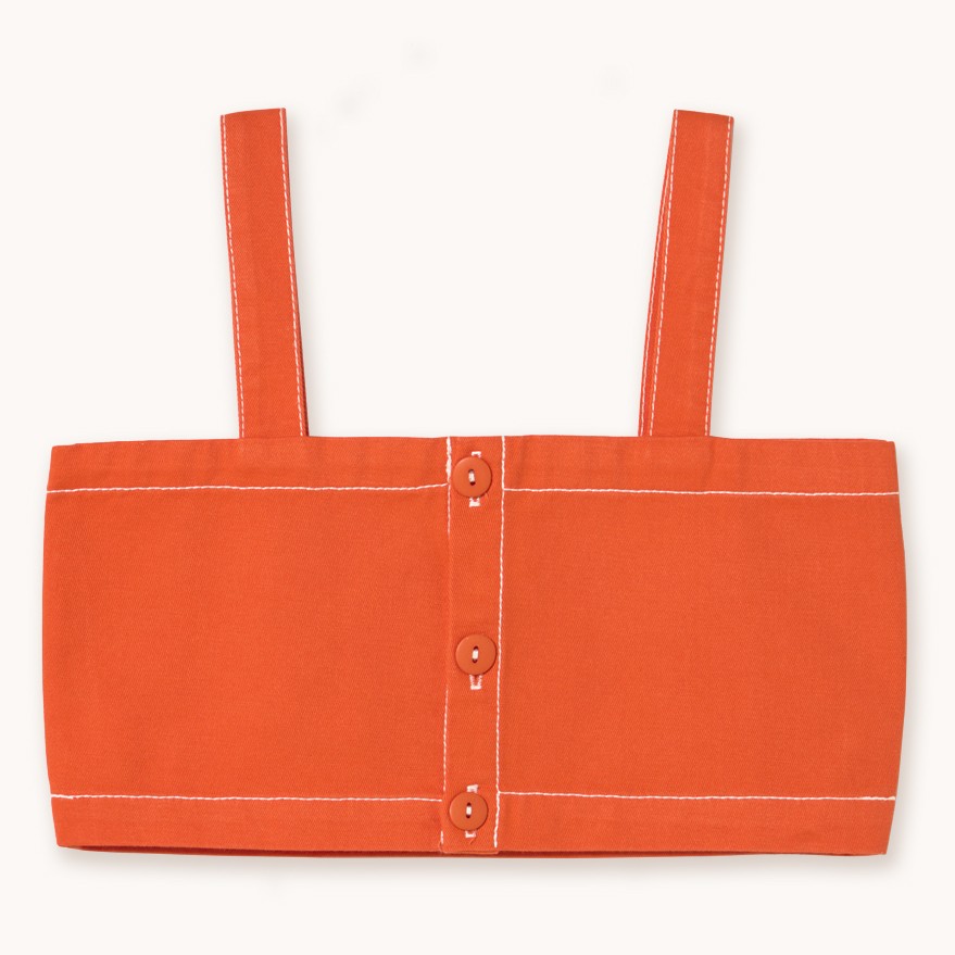 Solid Crop Top Summer Red