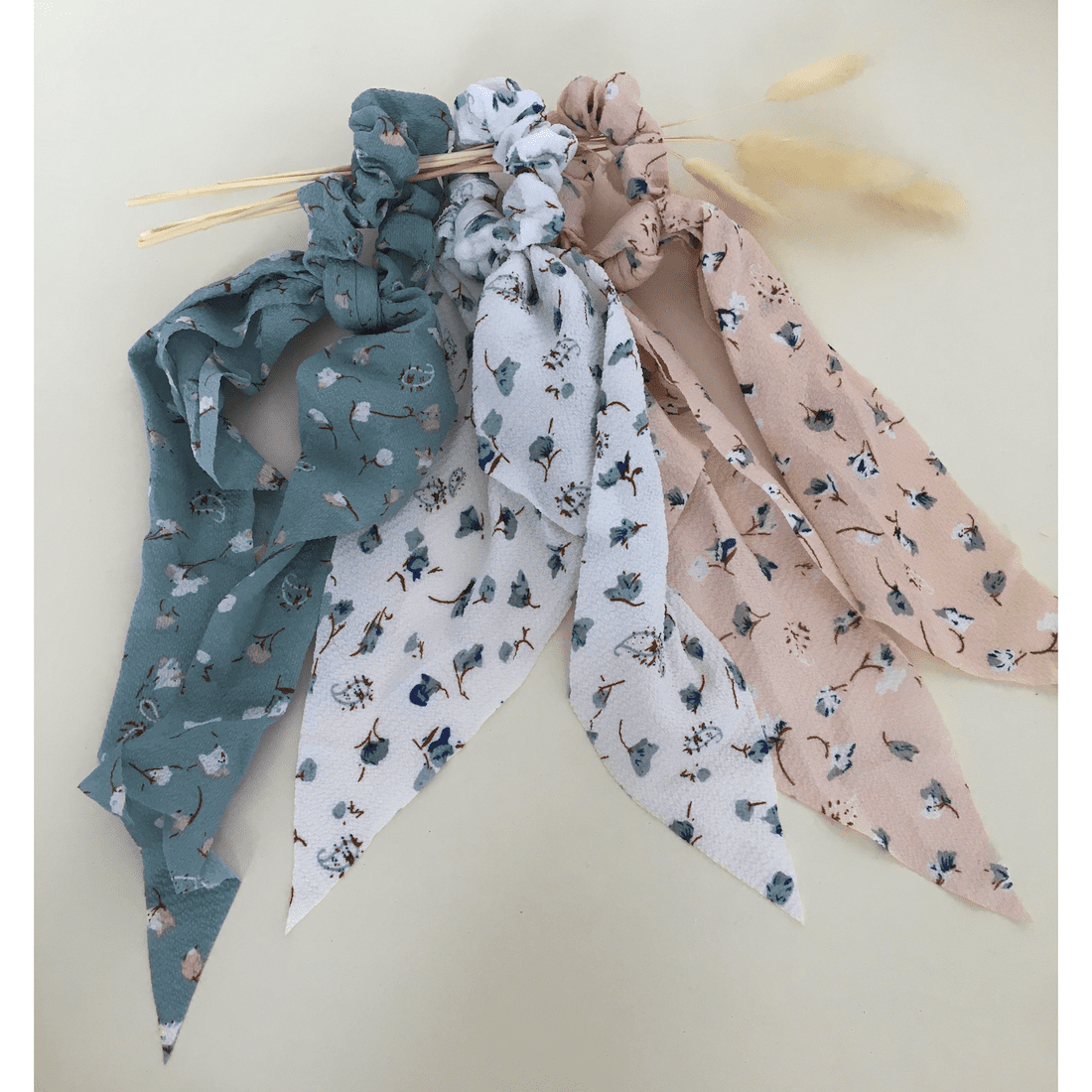 Scarf Scrunchie Floral Green