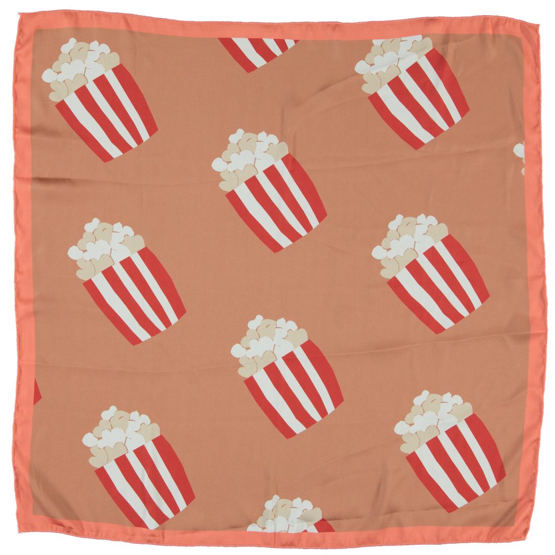 Silky Bandana/Scarf | Nut W/ Popcorn Print