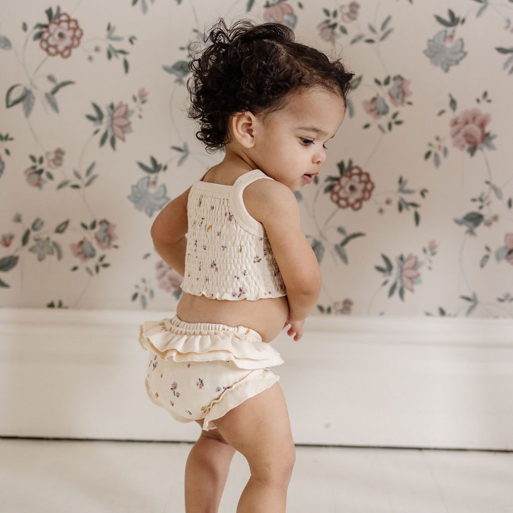 Smocked Crop Tank & Ruffle Bloomers | Lilac