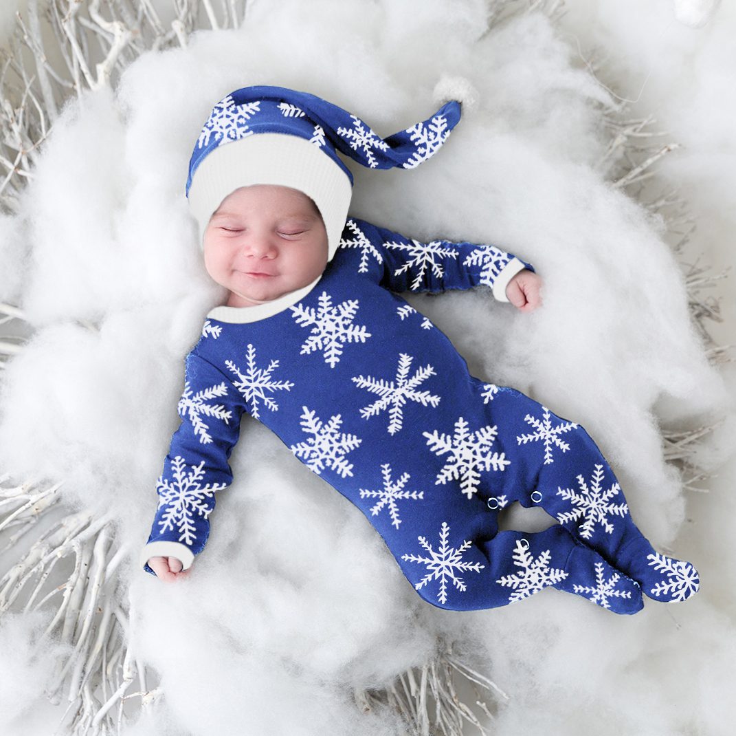 Snow-Ho-Ho Footie & Cap Set