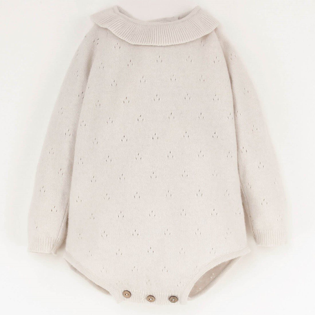 Off White Knitted Romper Suit & Taupe Crossover Romper Suit