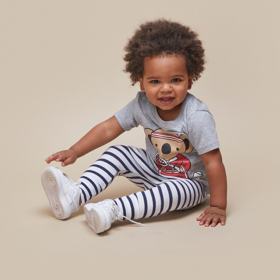 Tennis Koala T-Shirt & Denim Relaxed Pants