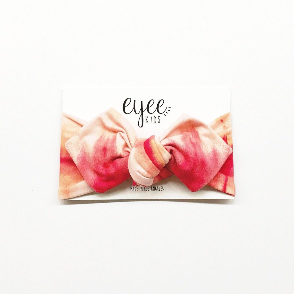Top Knot Headband | Pink Tie Dye