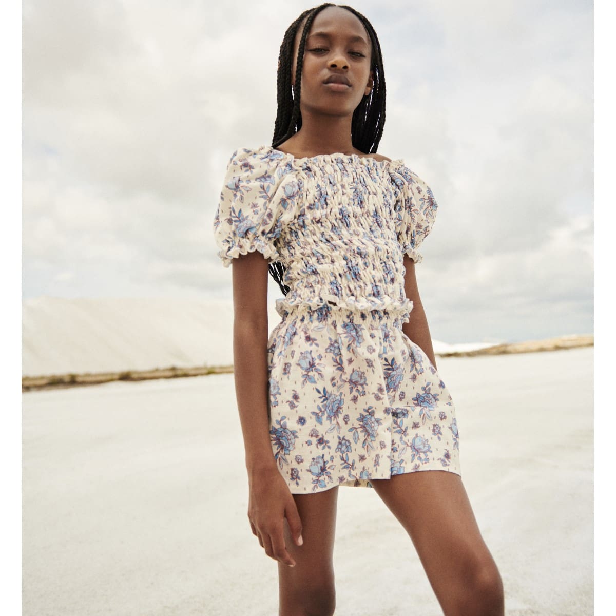 Fleur Top & Fleur Shorts | Sky Rose