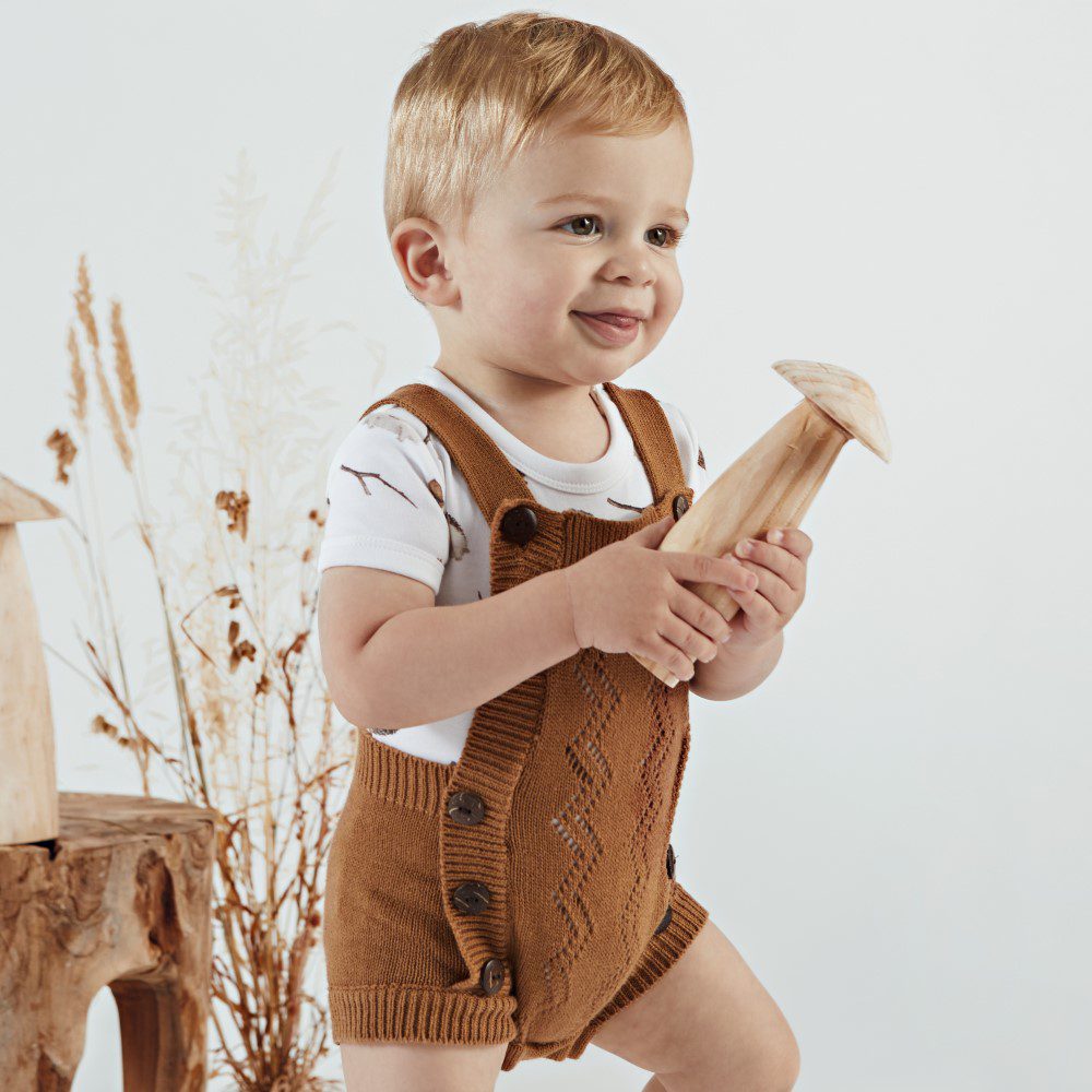 Brown Knit Romper