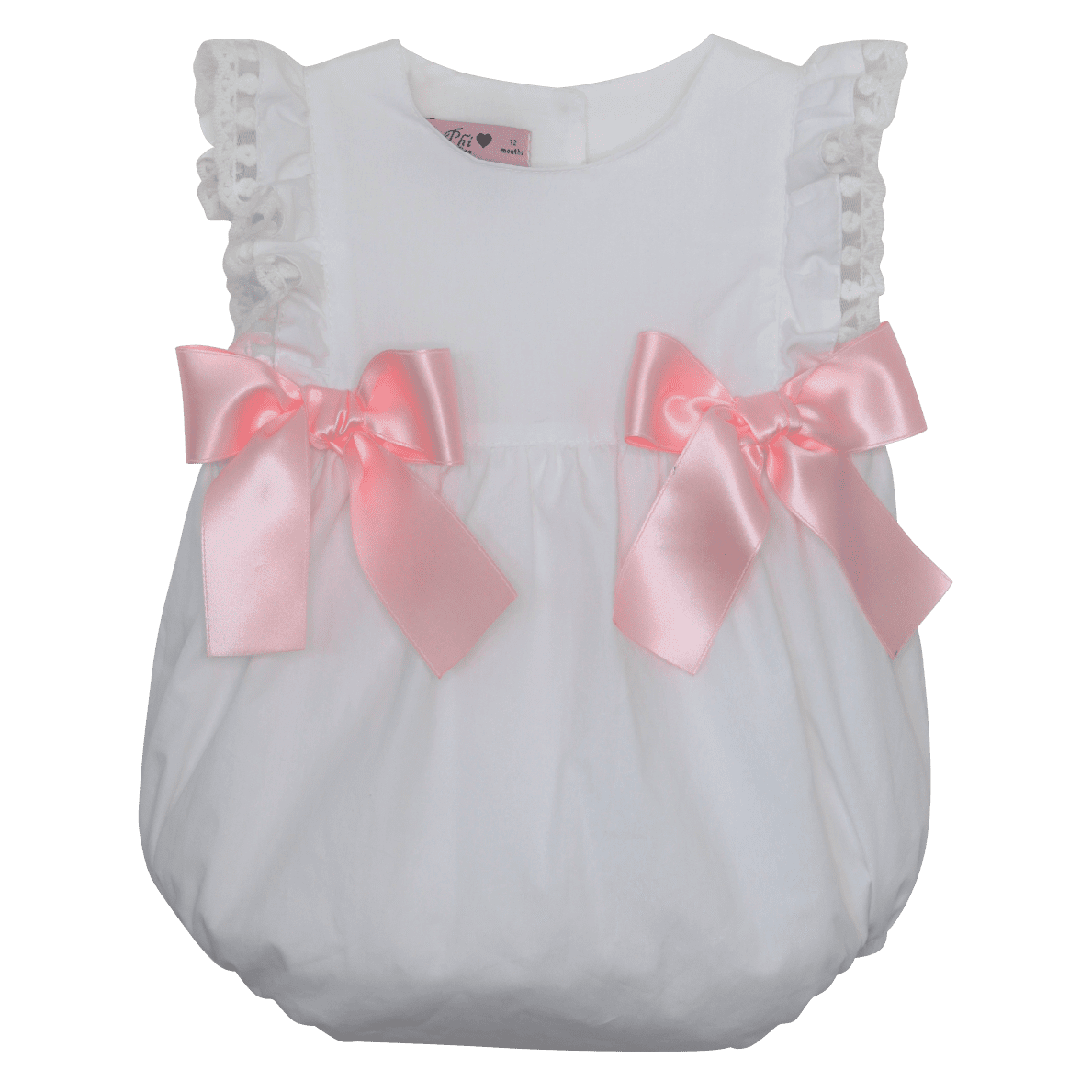 White Romper W/ Pink Ribbons