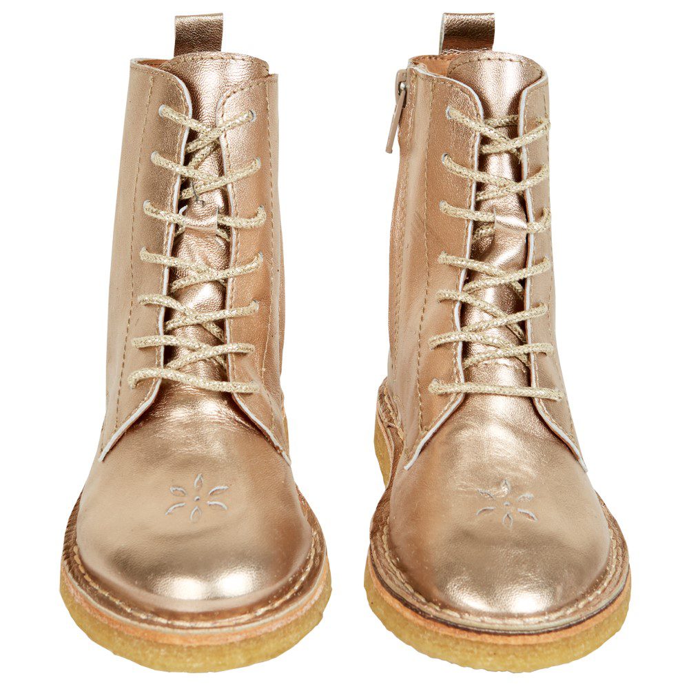 Golden Lace Up Boots
