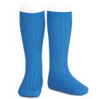 2016/2 Basic Ribbed Knee High Socks | Electric Blue 447