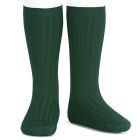 2016/2 Basic Ribbed Knee High Socks | Bottle Green 780