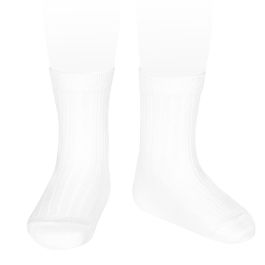 Basic Rib Short Socks | White 200