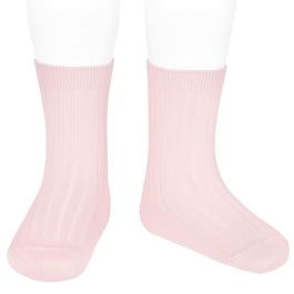 2016/4 Basic Ribbed Short Socks | Pink 500