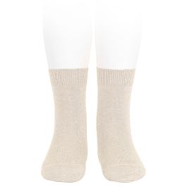 Plain Stitch Basic Short Socks | Linen (304)
