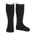 1216/2 Merino Wool Blend Rib Knee Socks | Black (900)