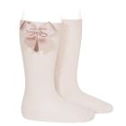 Grossgrain Side Bow Knee-high Socks | Nude (674)