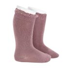 Knee Socks W/ Edging | Iris (174)