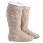Merino Wool Blend Patterned Knee Socks | Nougat 901