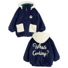 'What's Cooking' Faux Fur Jacket Navy