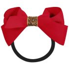 Boutique Bow Elastic Band | Scarlet Glitter