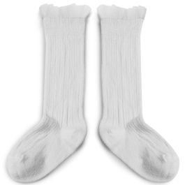Joséphine Lace-Trim Ribbed Knee-high Socks | Fleur de Lavande