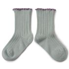 Delphine Lettuce Trim Ribbed Socks | Aigue Marine