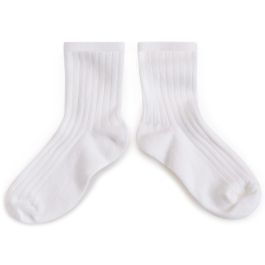 La Mini Ribbed Ankle Socks | Blanc Neige